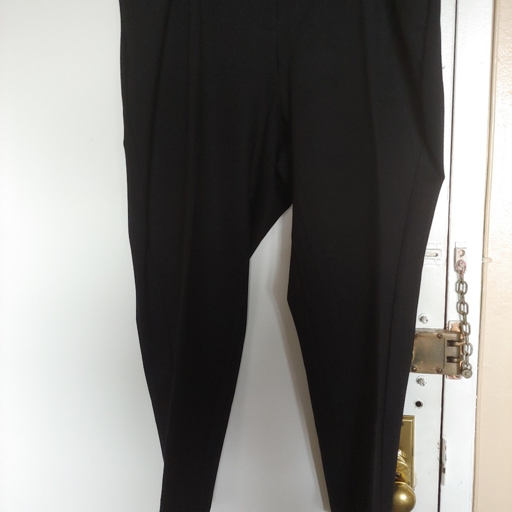 LANE BRYANT BLACK STRAIGHT LEG PONTE SLACKS